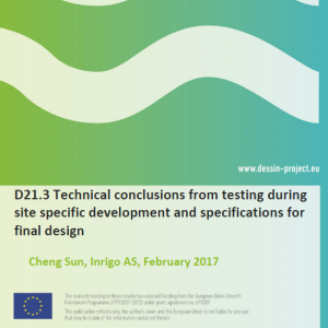 D21.3 Technical conclusions from testing during site specific development and specifications for final design